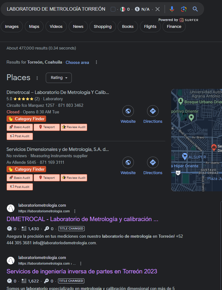PRIMER LUGAR EN RESULTADOS DE GOOGLE SEO LOCAL SERVICIOS DE SEO EN TORREON